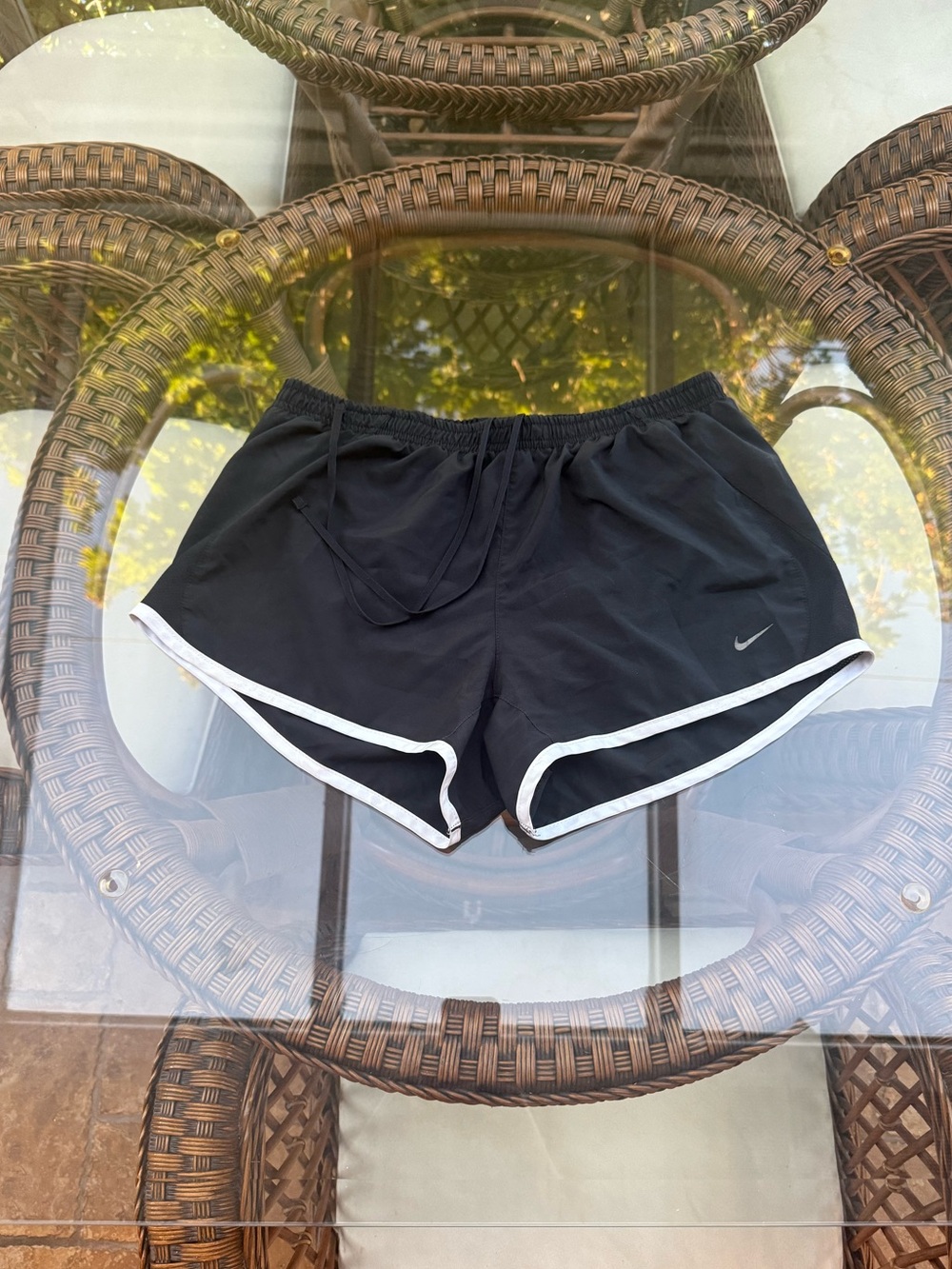 Nike Black Women's Athletic Shorts with White Trim